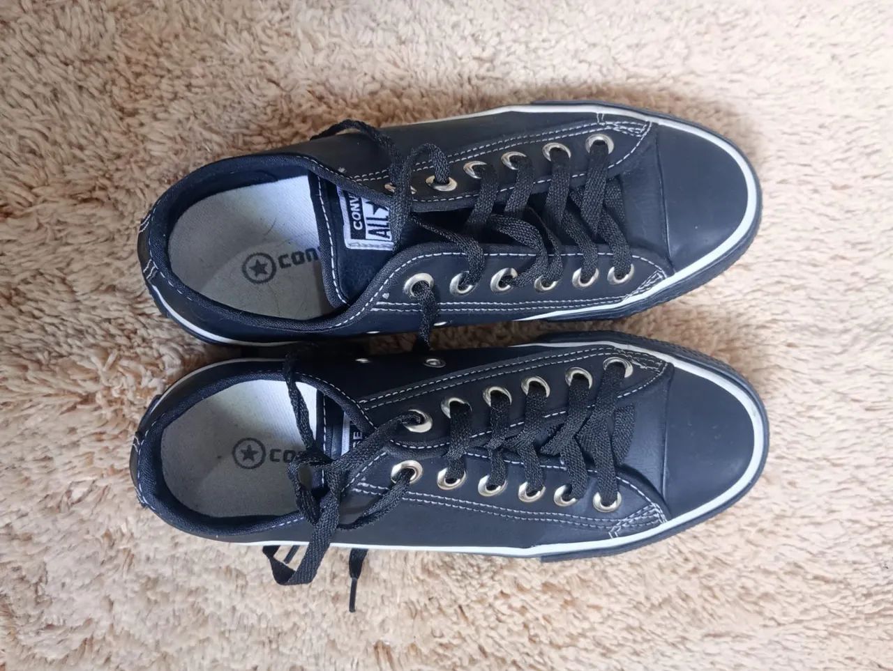 tênis ALL Star preto de couro 36 - Foto 3