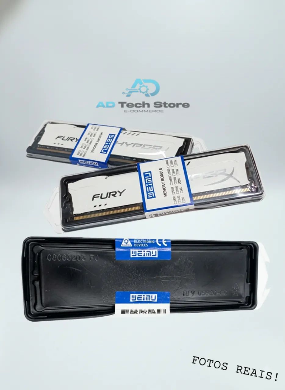 Memória RAM 1X 8GB DDR3 - 1600Mhz - WEIMU + Dissipador FURY Hyperx - Foto 3