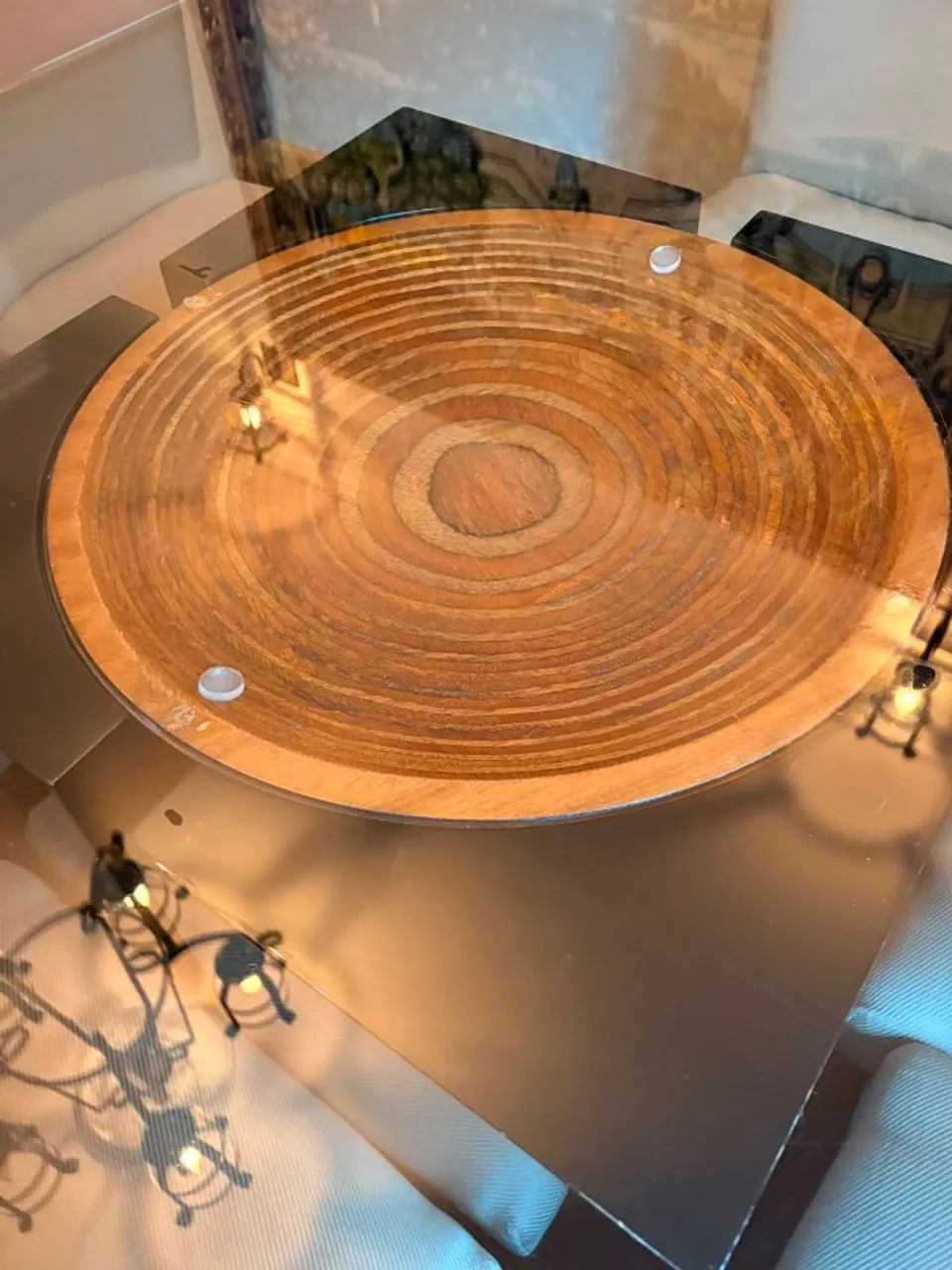 Mesa de jantar quadrada vidro e madeira maciça  - Foto 2