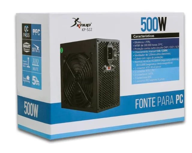 Fonte para computador ATX Gamer 500w Real, com PFC, nova com garantia - Foto 2