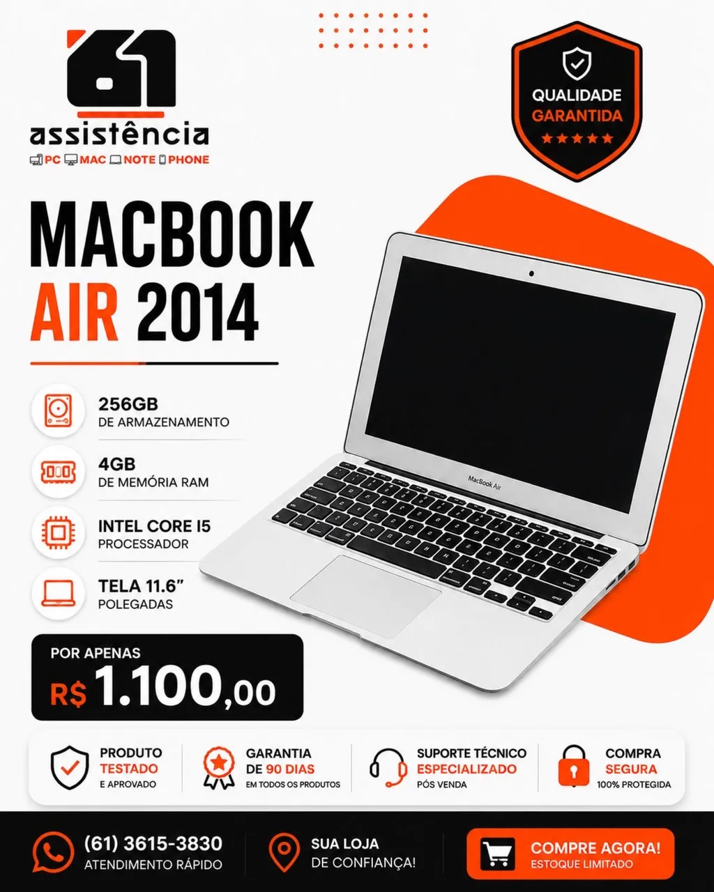 MacBook Air (13-inch, Early 2015) - Notebooks - Samambaia Sul