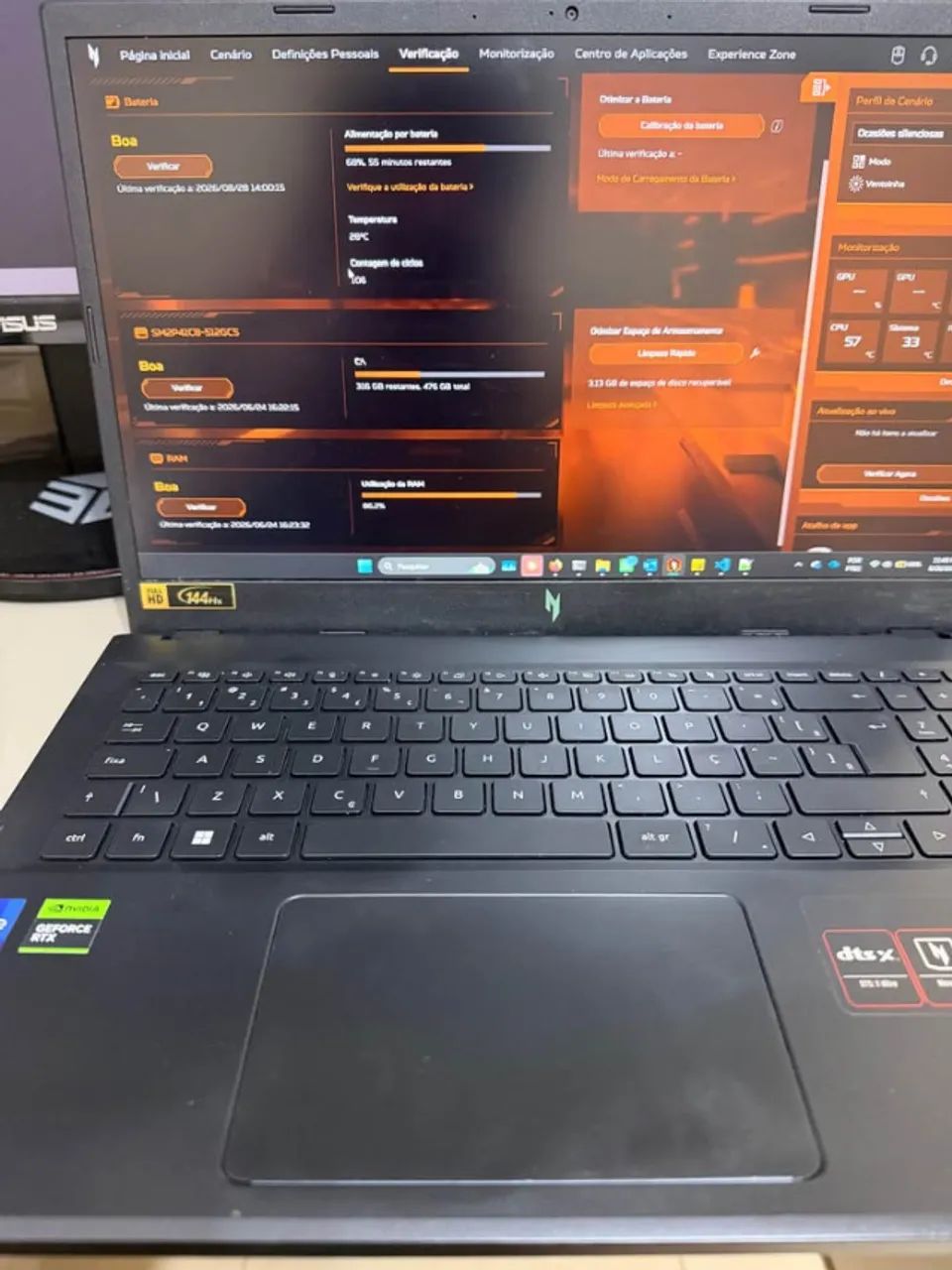 Notebook gamer nitro v15 i7 13620h, RTX 4050, 16gb