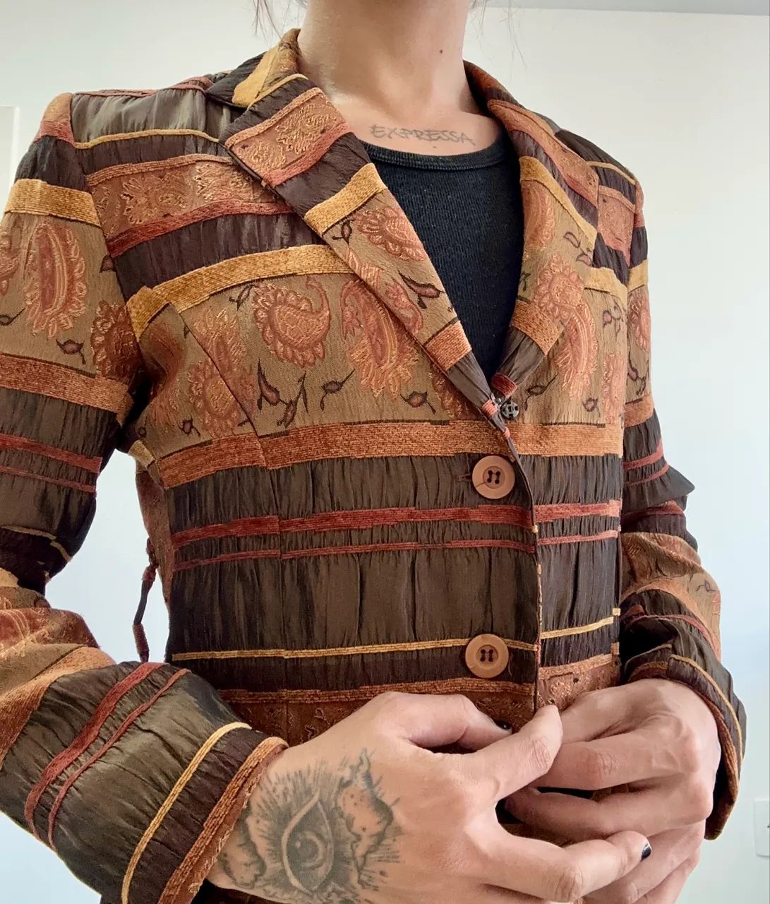 Blazer vintage boho bordado - Foto 4