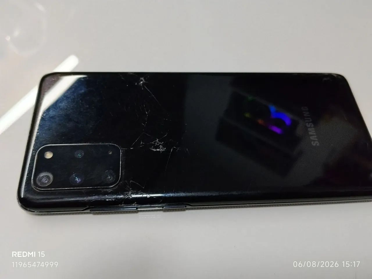 S20 plus funcionando perfeitamente porem vidro quebrado  - Foto 4