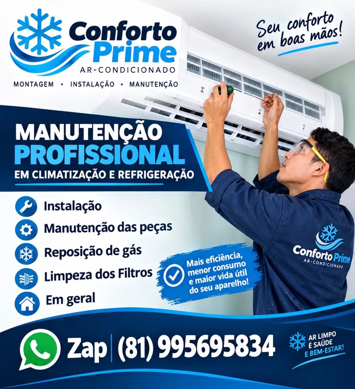 Instalação e manutenção ar-condicionado 