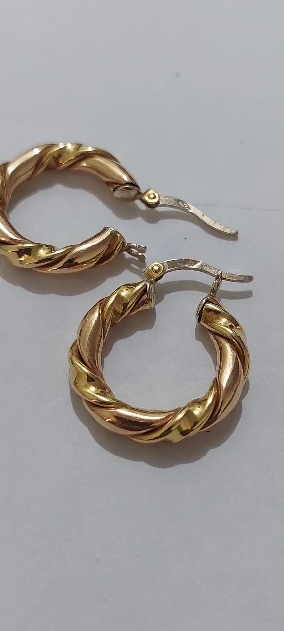Brinco ouro argola tamanho moeda 25 centavos - Foto 4