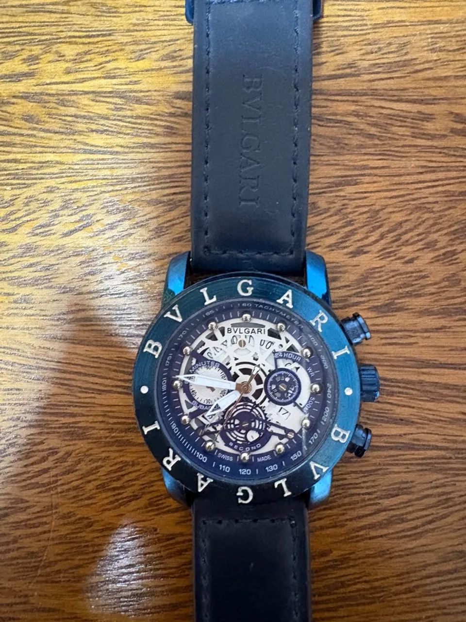Relógio Bvlgari Cronógrafo Skeleton Azul - Foto 3