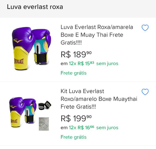 luva everlast roxa