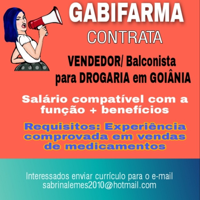 Balconista/Vendedor de Drogaria