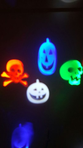 Slid Luminária LED Jardim Holográficos Caveira Halloween Rgb