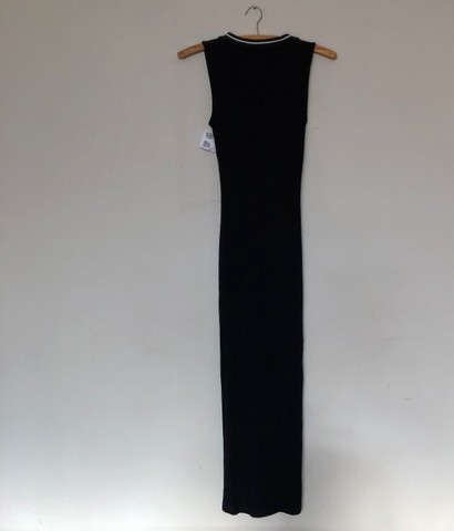 vestido longo preto de malha canelada - Foto 3