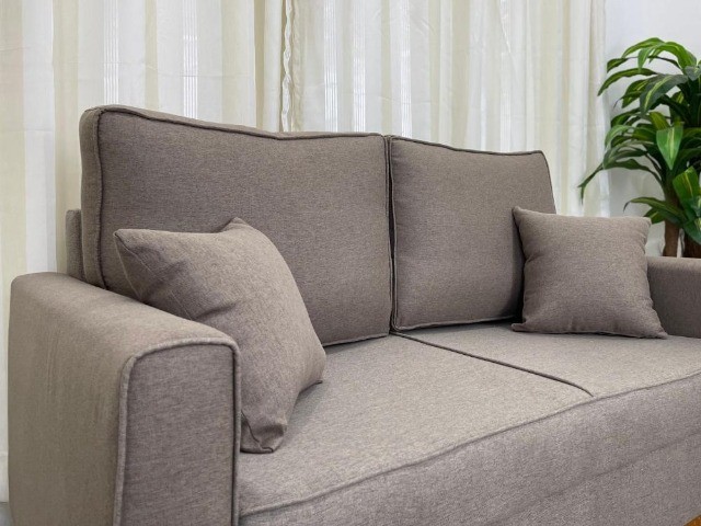 Promoção! Sofá 2 lugares Slim 1.40m Linho Marrom Frete Grátis - Foto 4