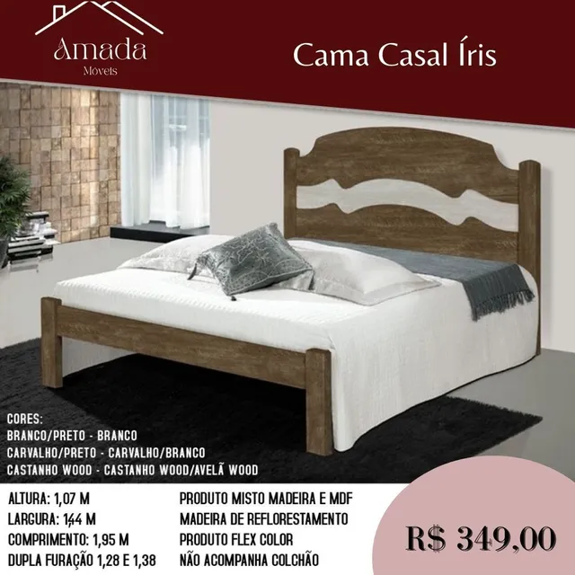 cama casal a partir de 359,00 , Entrega em 3 dias