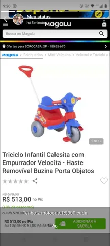 Triciclo Infantil Cavalinho com Balanço tipo Gangorra, Pedal e Empurra -  Isas Brinquedos e Bikes