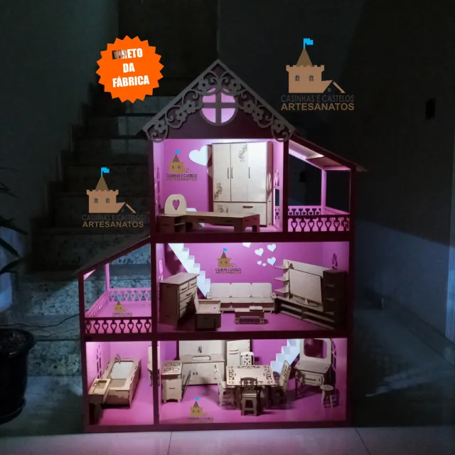 Casinha 80 cm Grande Casa Malibu Barbie - Colore - Casinha de
