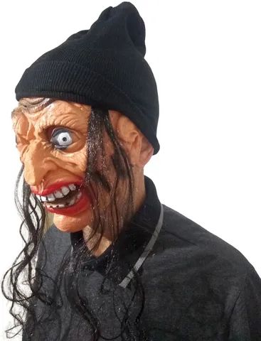 Máscara de Vinil p/ Carnaval, Halloween - Velha, Bruxa com gorro - Nova, sem qualquer uso! - Foto 5