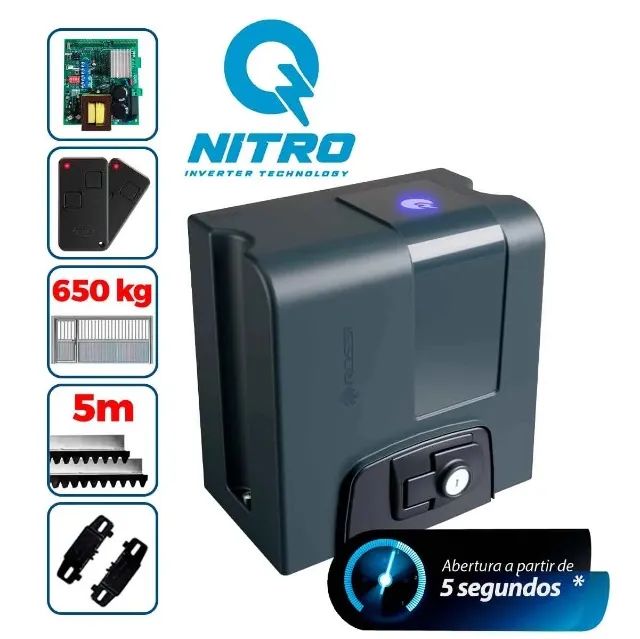 Kit Motor de Portão Eletrônico Rossi DZ Nano Nitro 650Kg Ultra Rápido - Foto 5