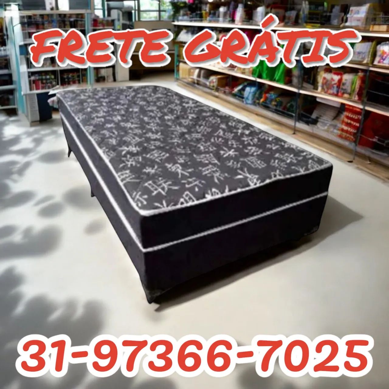 CAMA SOLTEIRO COM COLCHÃO D33 10CM DE ESPUMA / DIRETO DA FÁBRICA 
