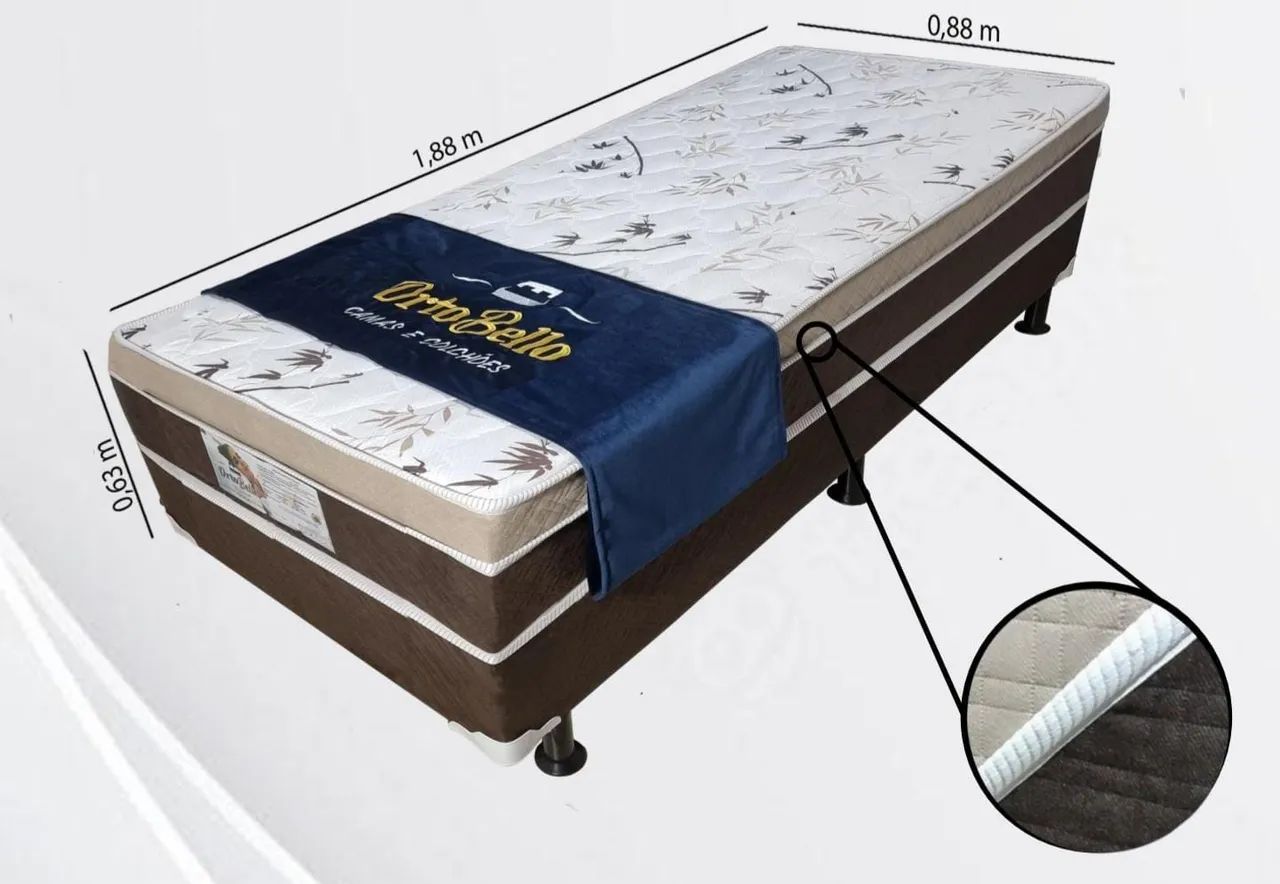 Cama box solteiro D33 Ortobello - ENTREGA RÁPIDA 