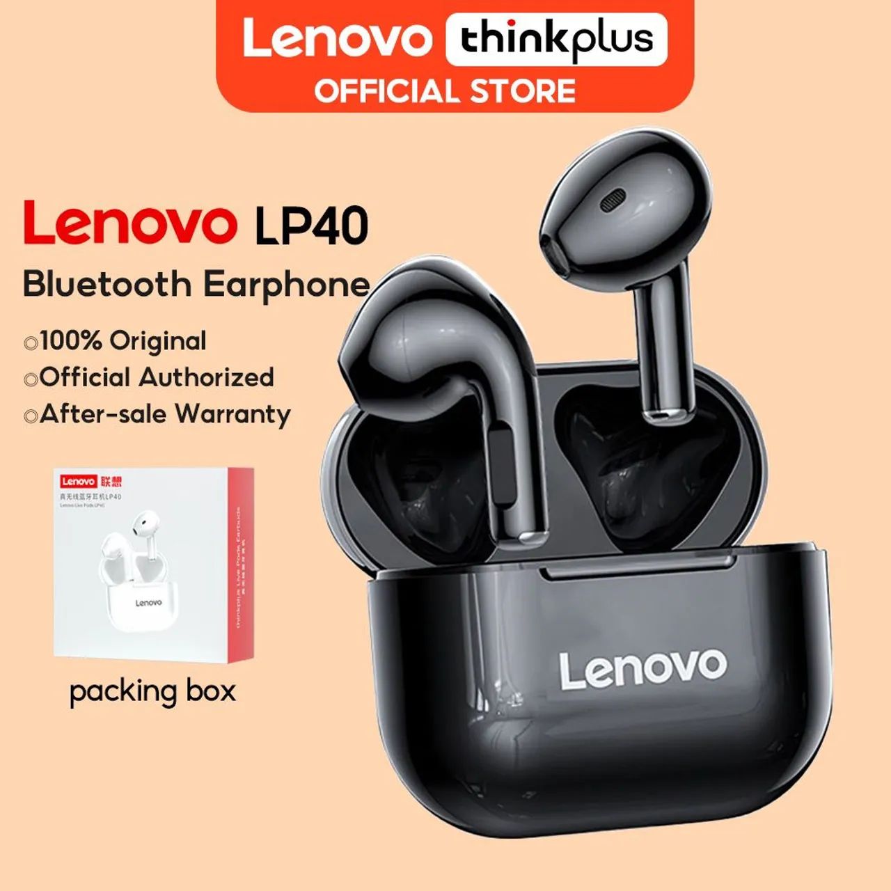 Fone de Ouvido Bluetooth Lenovo LP40 - Novo