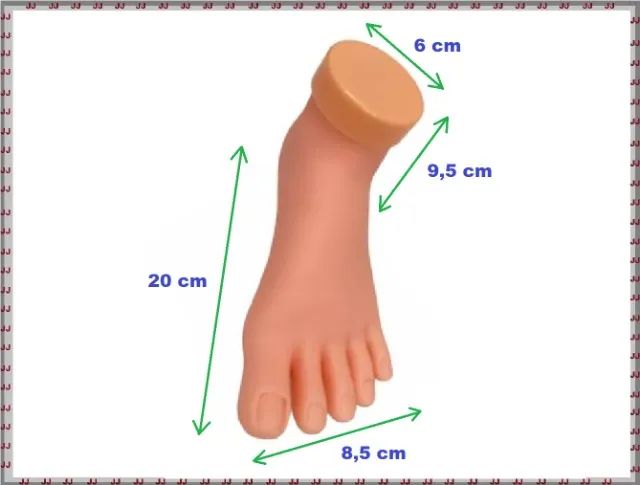 Pé de silicone e plástico para treino de pedi-cure e unhas de gel - Foto 2