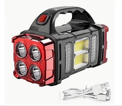 Lanterna LED Potente Recarregável USB Solar com 4 Leds z715 