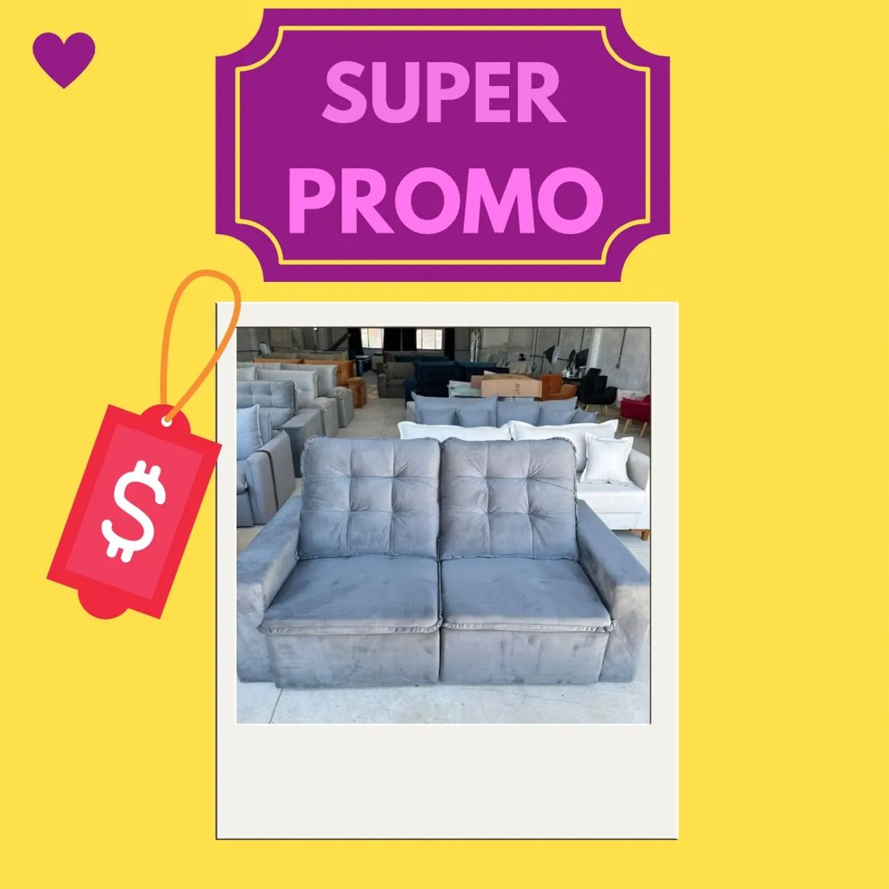 Promoção sofá retrátil lindo e espaçoso 