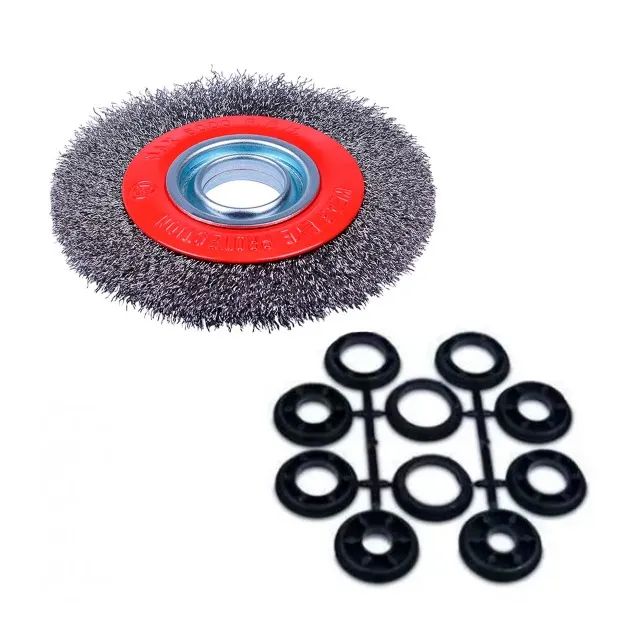 Escova Circular de Aço para Moto Esmeril 6 Polegadas x 1/2'' Aço Ondulado Lotus 6600