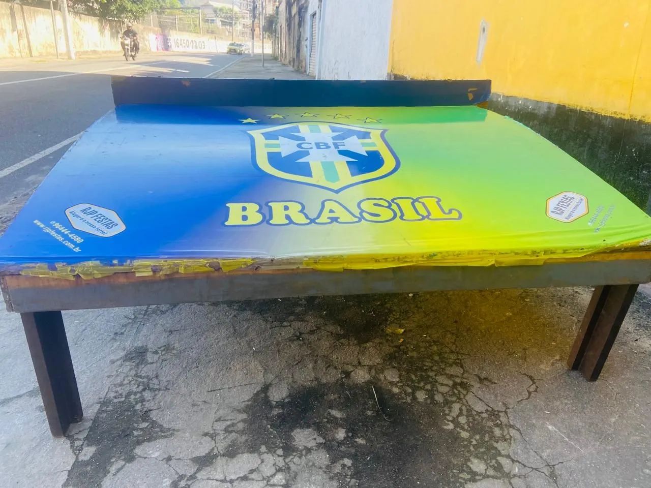 Mesa Futmesa tamanho oficial madeira com pés desmontáveis e separa no meio  - Foto 4