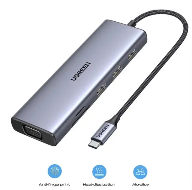 Hub Ugreen Adaptador Multifuncional 100W USB-C 9 em 1 CM498