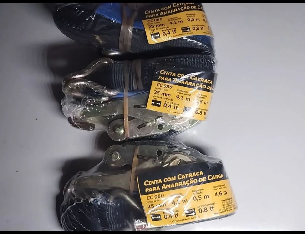 Cintas de Amarração com Catraca - 25mm - 4,1m - 4,6m