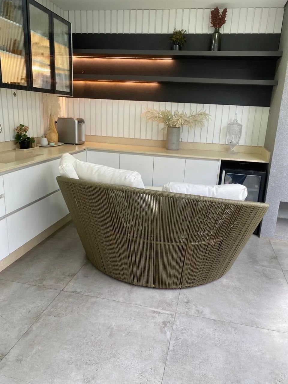 Chaise concha alumínio e corda náutica pouco uso - Foto 2