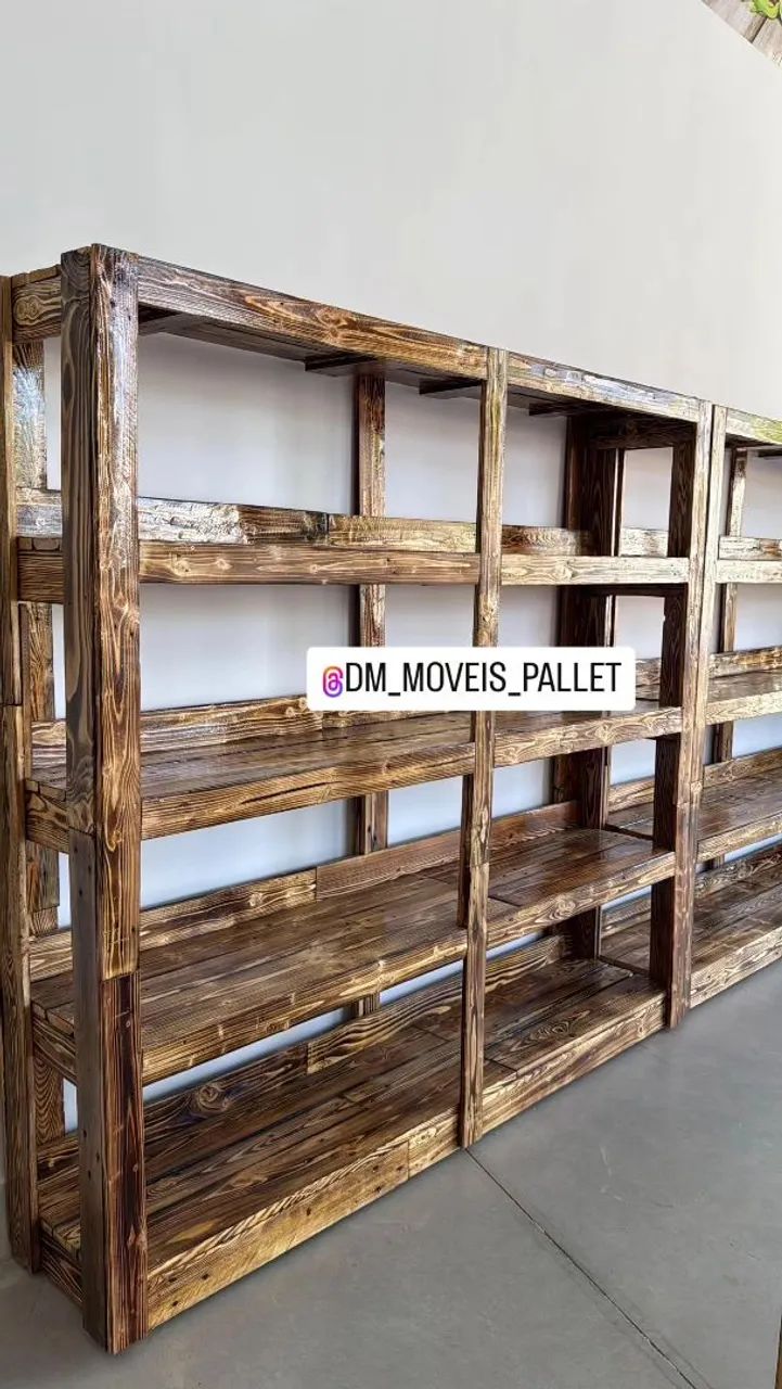 Prateleira comercial rústica de madeira pallet  - Foto 2