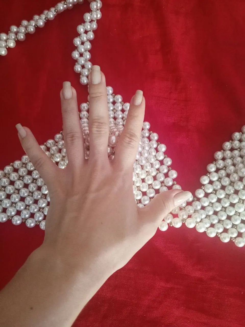 Top de pérolas artesanal - Foto 2