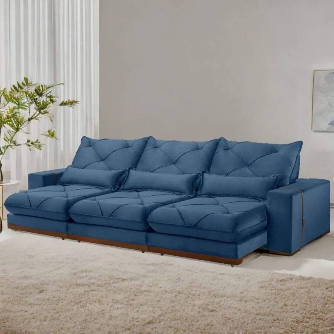 Sofá Retrátil e Reclinável Luxury 3,50m Molas Ensacadas tt98 - Foto 3