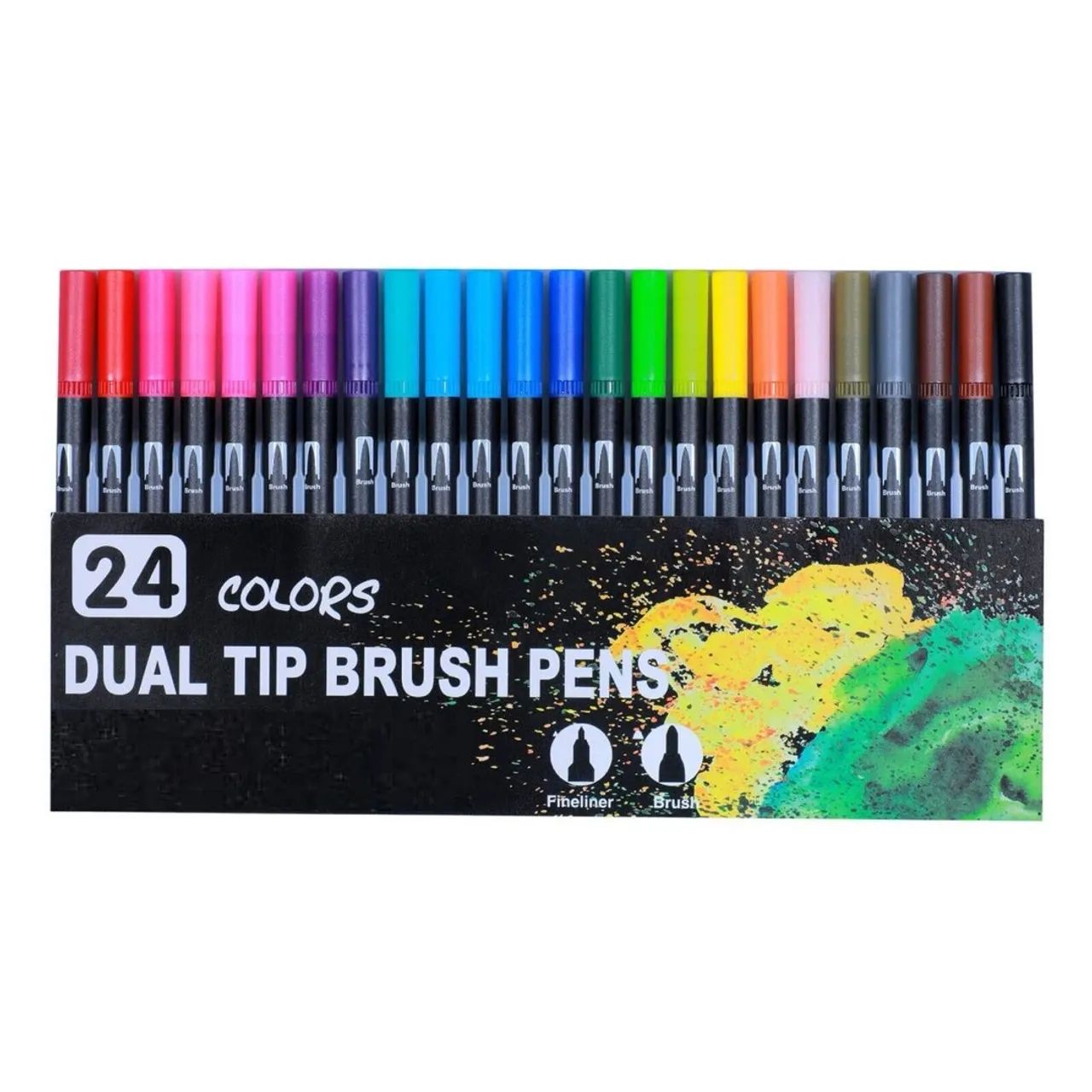 Conjunto de Canetas Dual Tip Brush - 24 Cores Vibrantes!