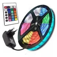 Fita Leds Luz colorido para Enfeitar Casa Loja com 5 metros Flash, Strobo, Fade, Smooth