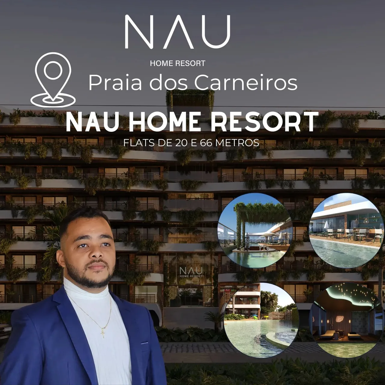 Lançamento de Flats com 1 e 2 Quartos na Praia dos Carneiros