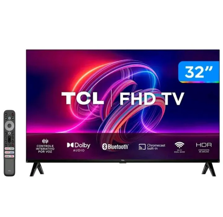 Smart TV TCL 32" FHD com Bluetooth e HDR