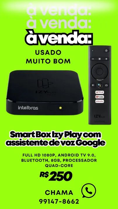 Smart Box Izy Play com assistente de voz Google