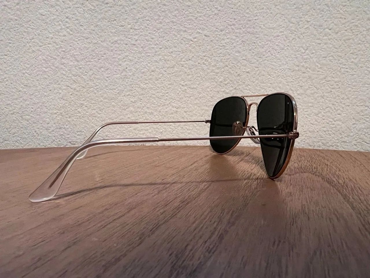 Ray ban oculos de sol aviador clássico g15 verde com dourado - Foto 2