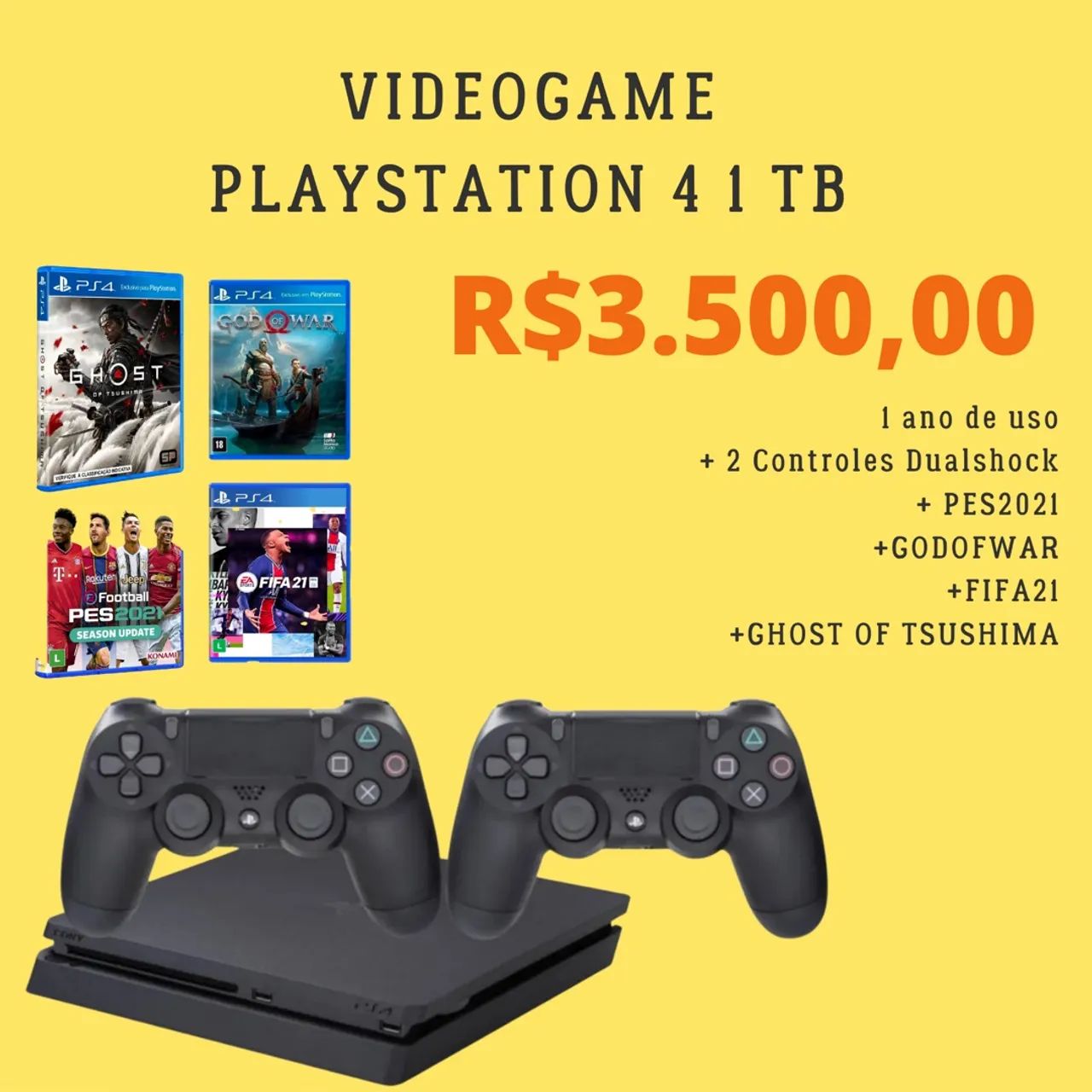 Playstation 4 1TB com 2 consoles 