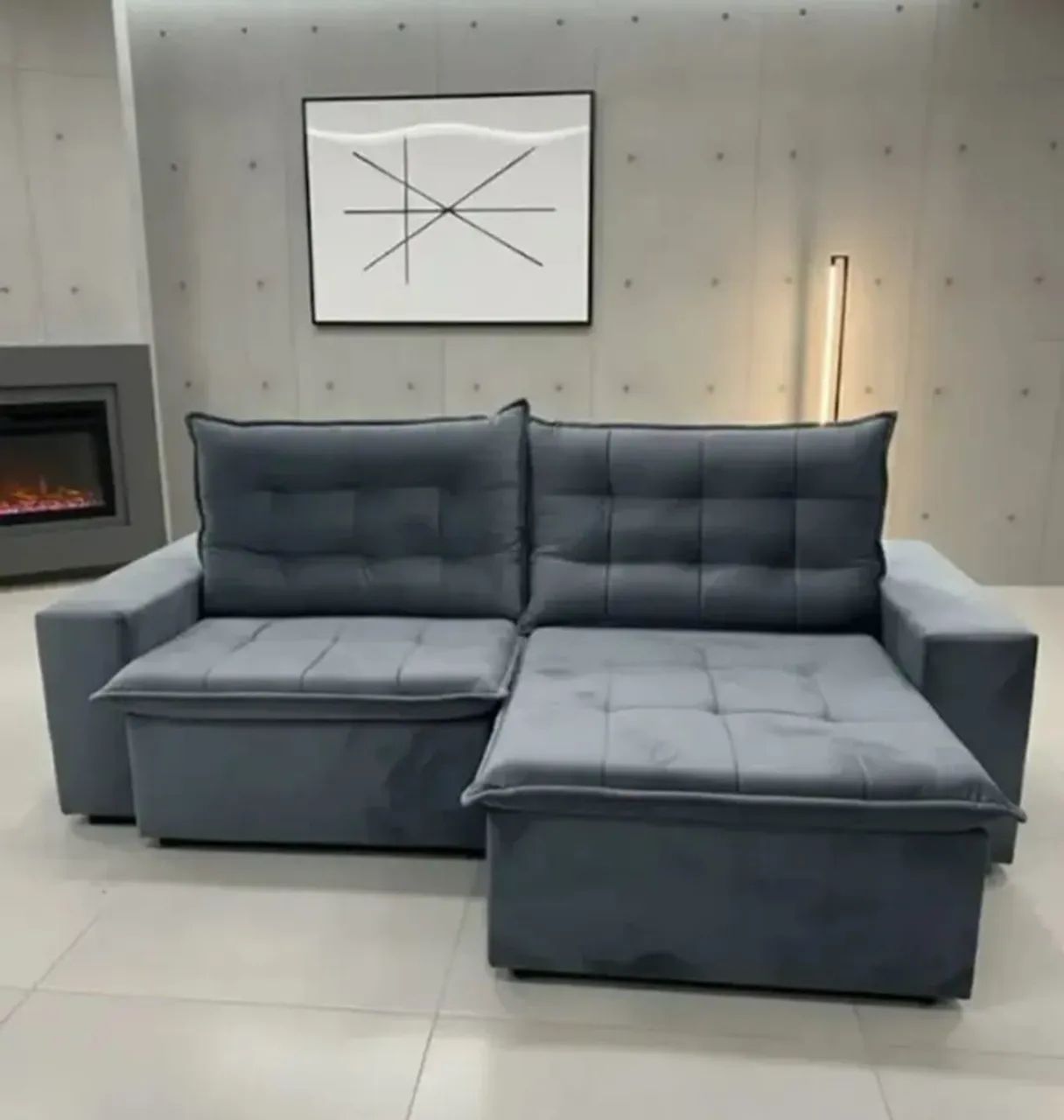 Sofá retratil e reclinável com molas ensacadas novo