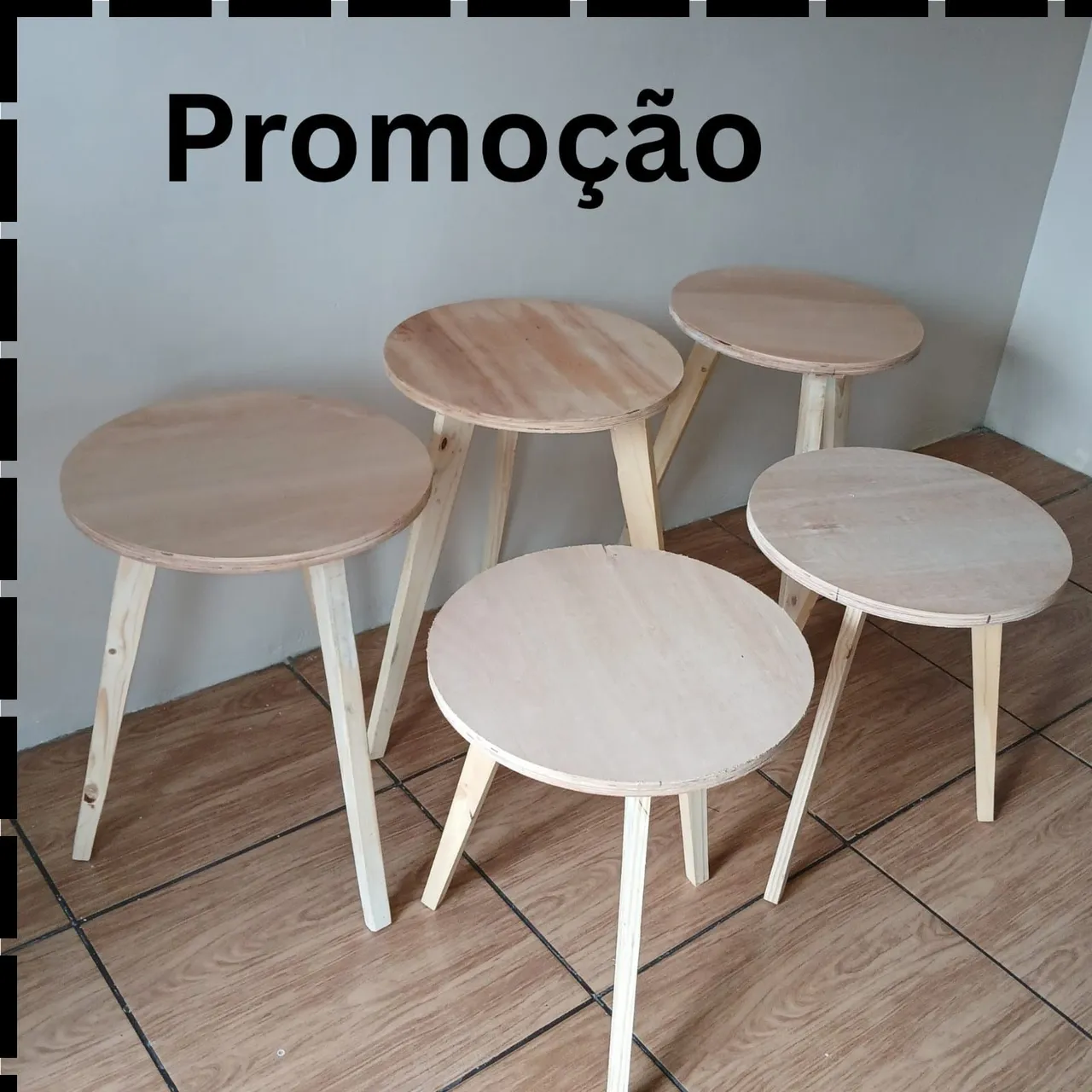 Promoção Mesinhas de Madeira Redondas