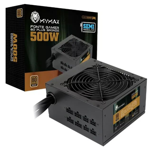 Fonte lacrada ATX 500W Semi Modular 80 Plus Bronze PFC Ativo 