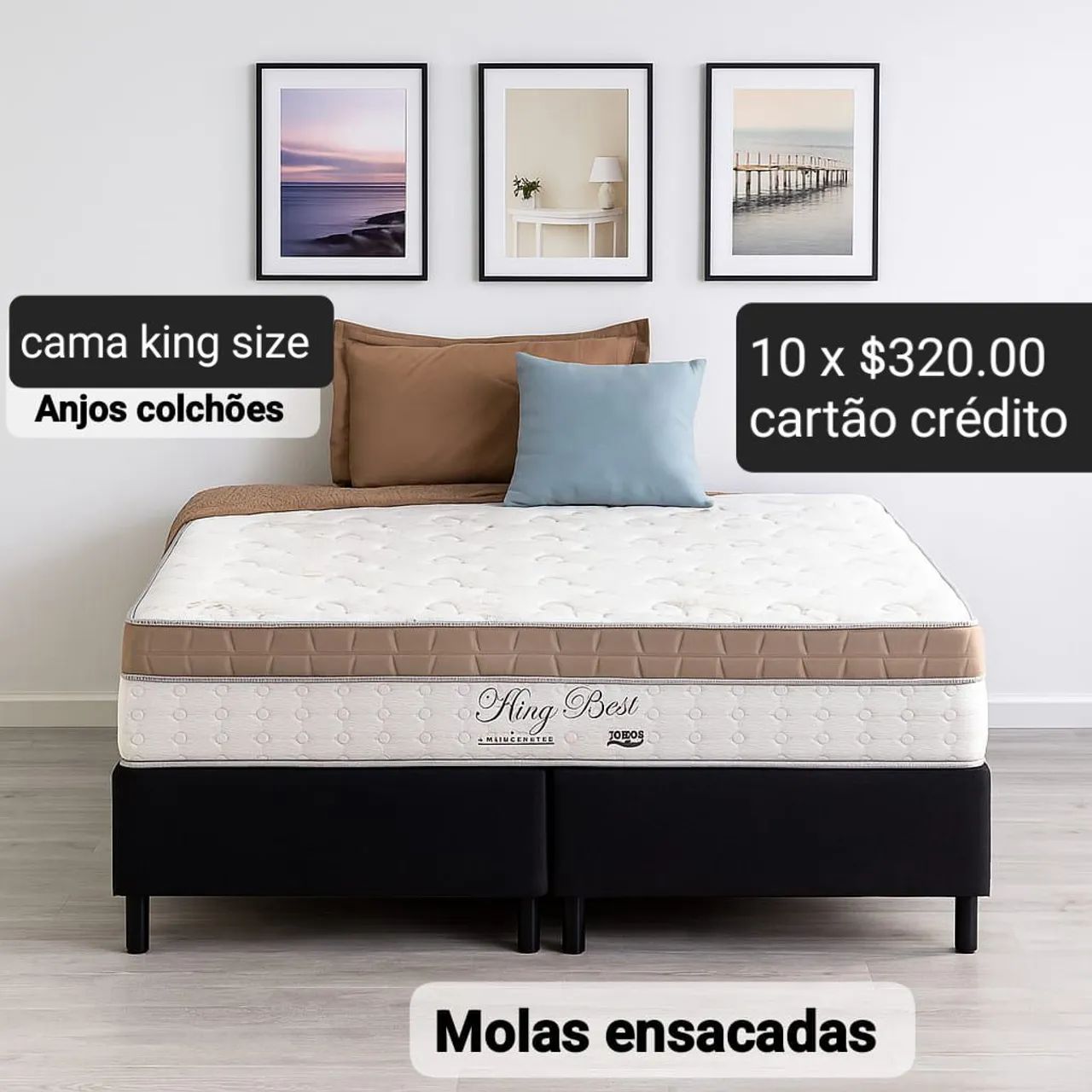Conjunto king size molas ensacadas preço imperdível novo