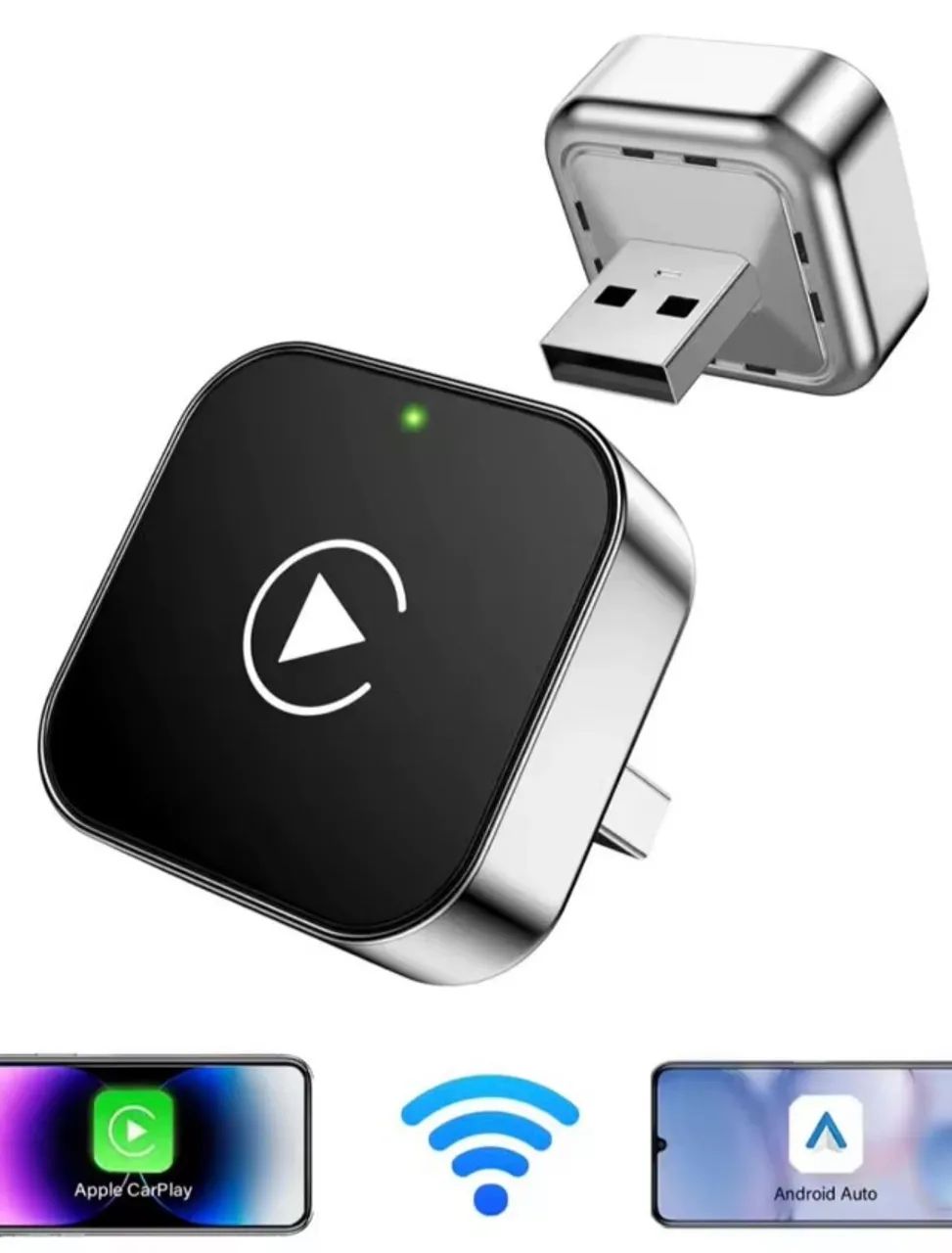 Adaptador Carplay Sem Fio Pionray Automático Android, 5ghz wifi tipo-c/usb plug play