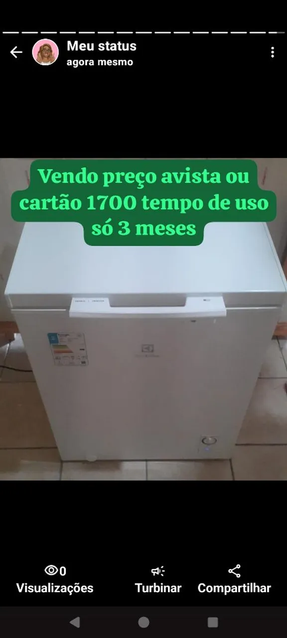 Freezer horizontal Electrolux - R$1700