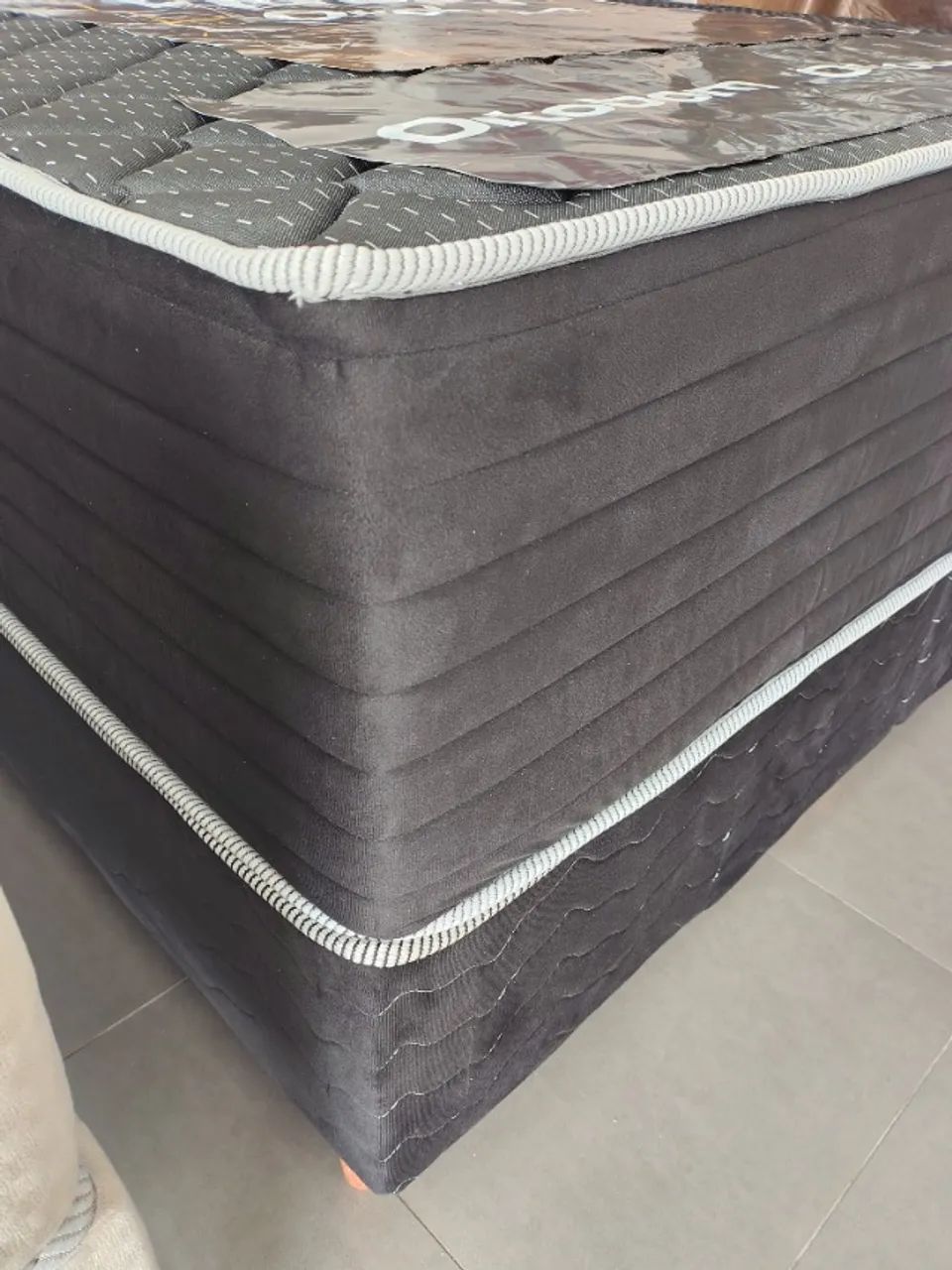 CAMA BOX SUPER KING STAR BLACK ORTOBOM  - Foto 2