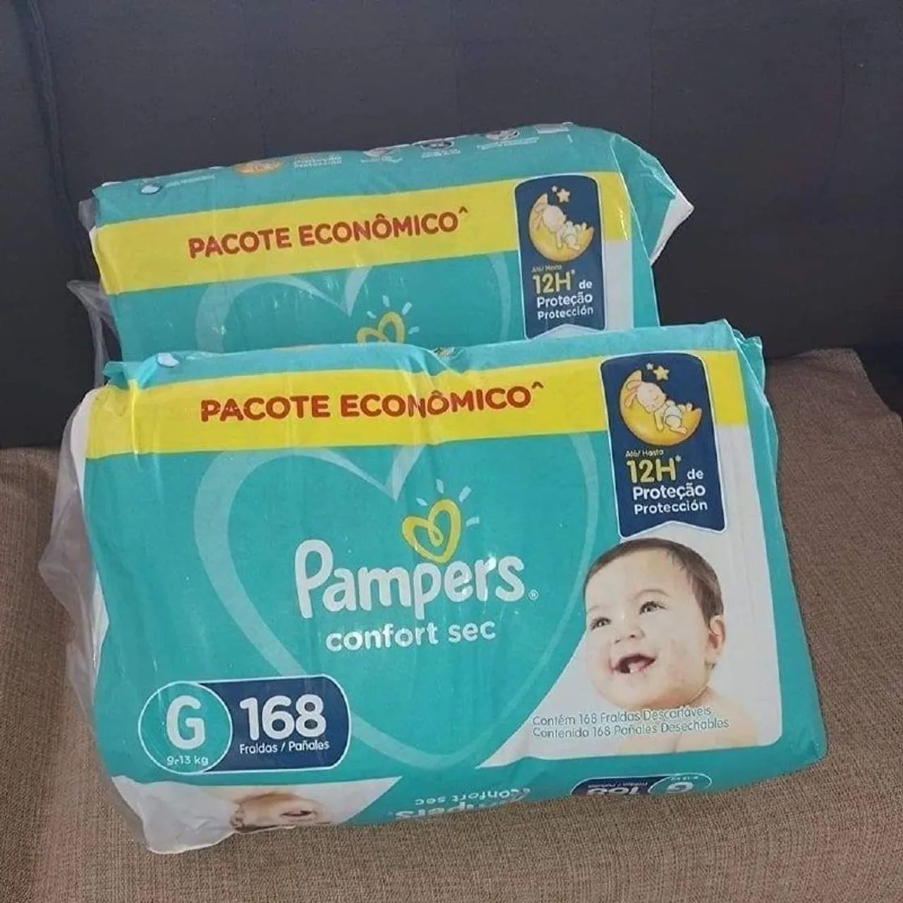 Fraldas Pampers Confort Sec G 168 - Pacote Econômico